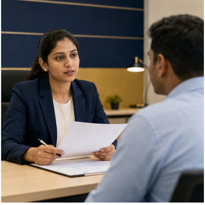 Recruiter carrying out an initial candidate screening