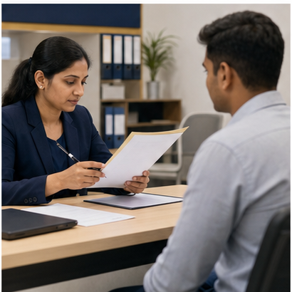 Authorised team verifying candidate documents