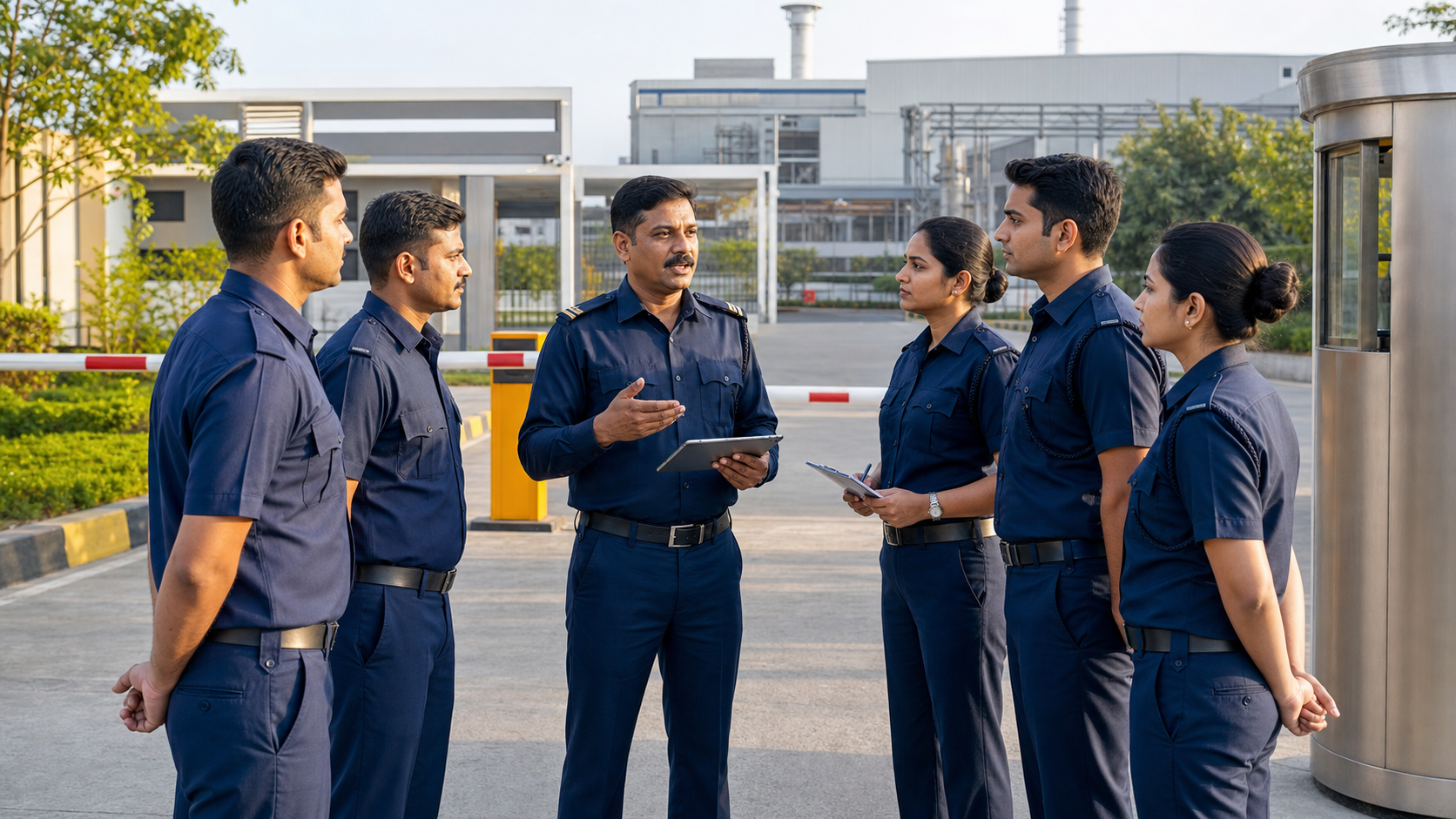 Durgashtra security supervisor guiding disciplined professional operations