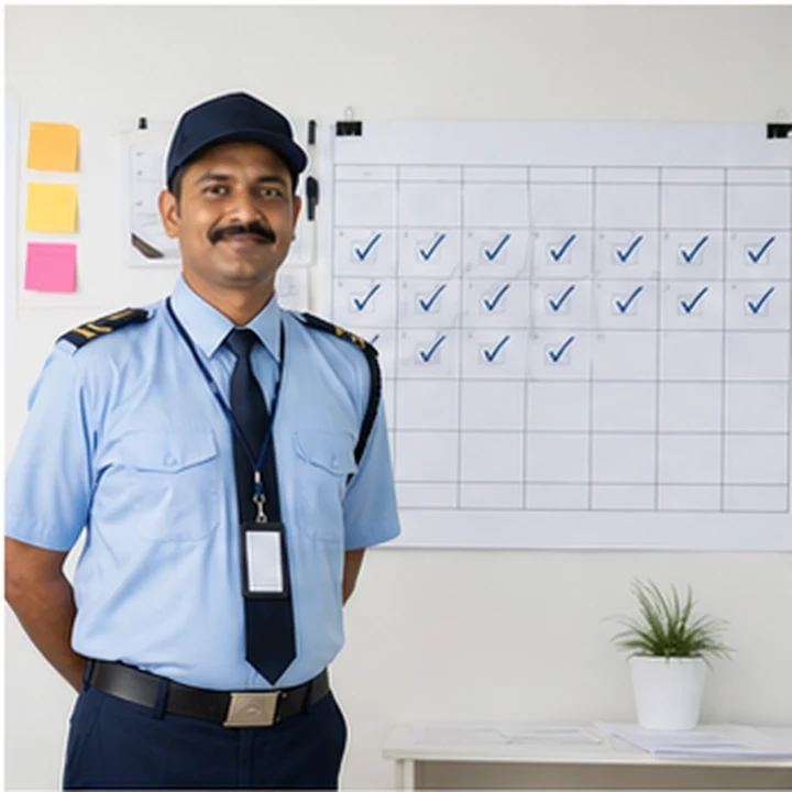 Employee with checked calendar representing the Good Attendance Award