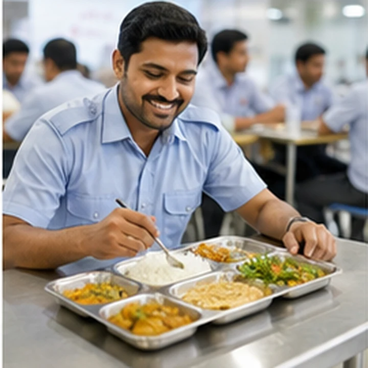 Nutritious employee meal representing food and meal support